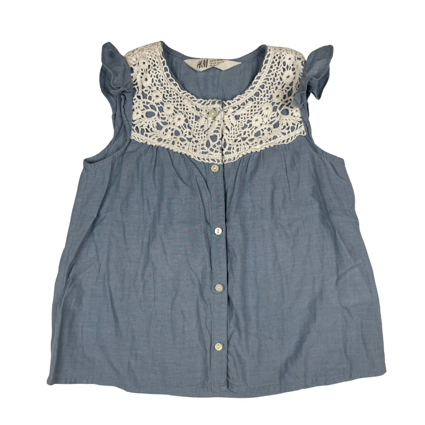 Blaues Mädchen-Tunika mit Spitzendetails