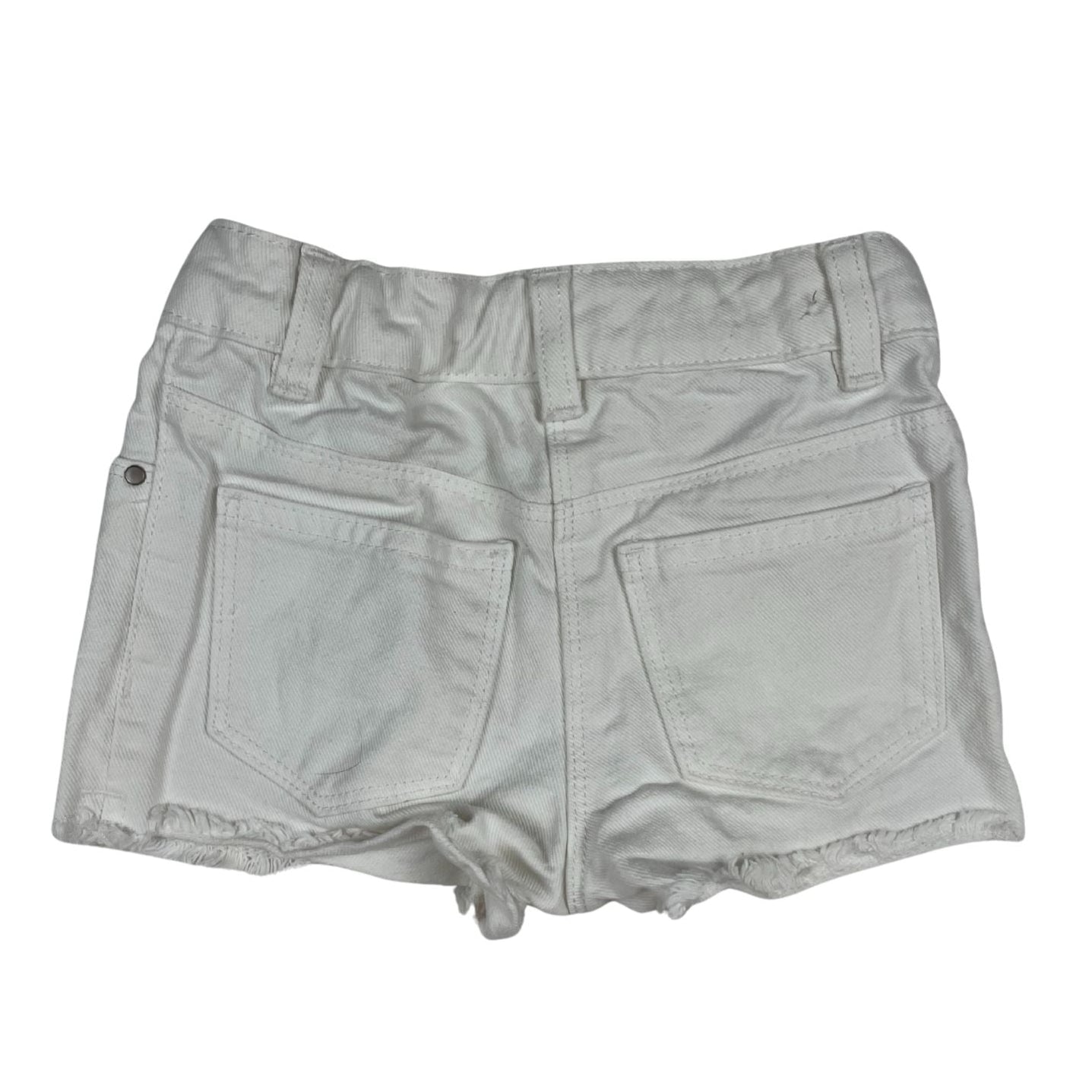 Weiße Denim-Shorts mit Fransen