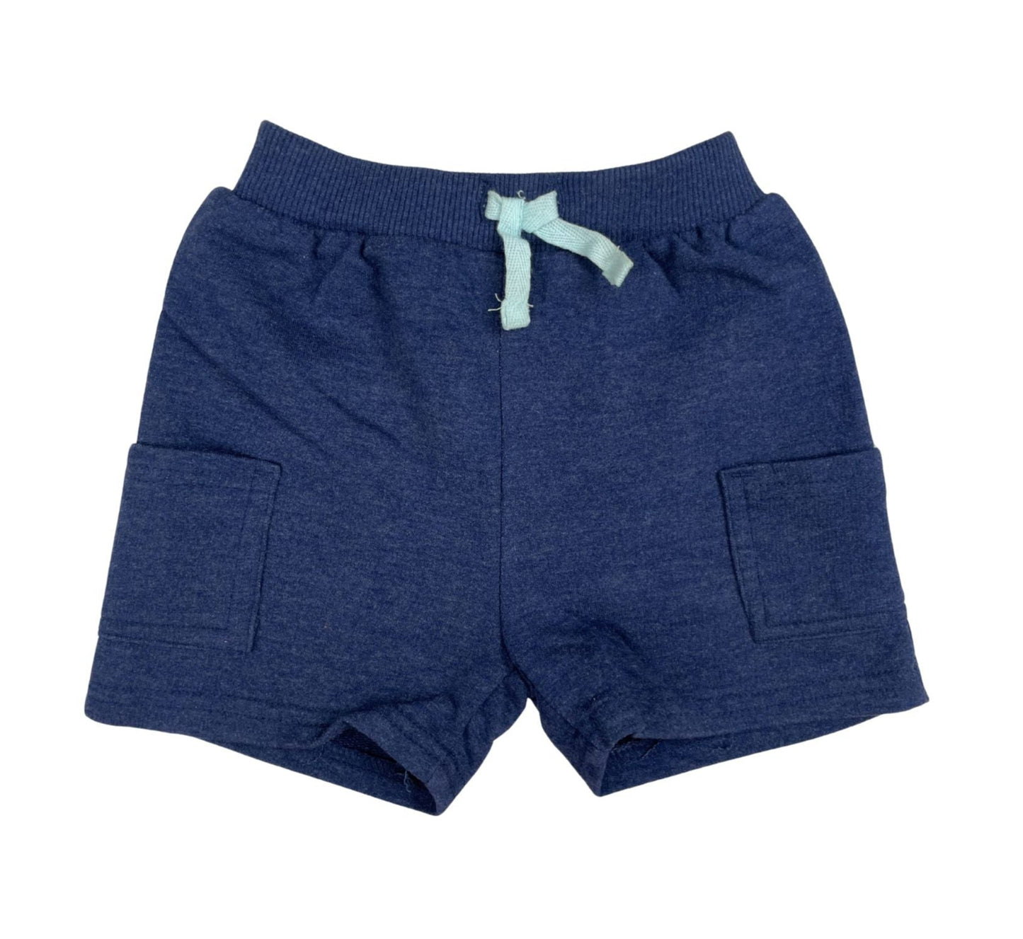 Blaue Babyshorts mit Kordelzug und Taschen