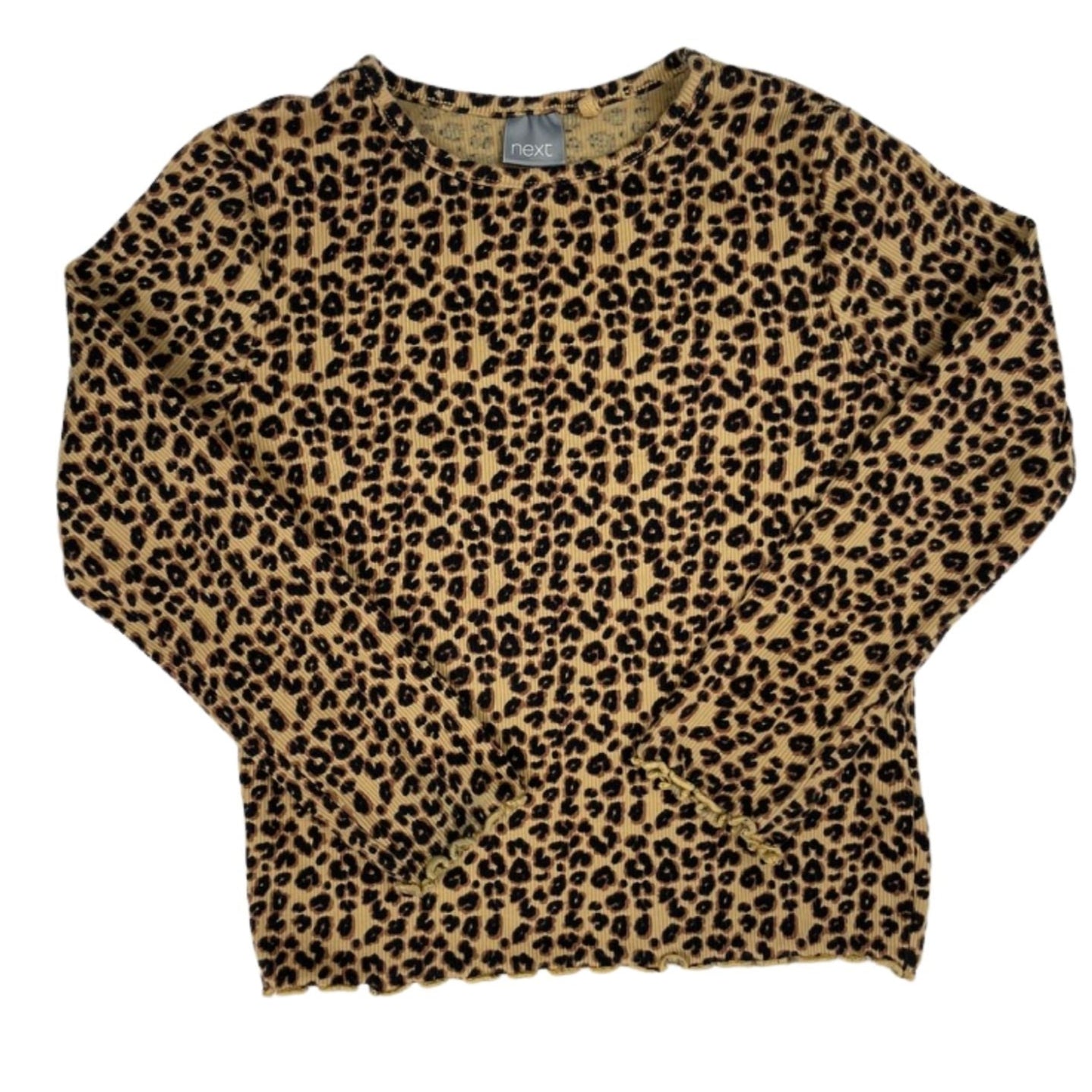 Langarmshirt mit Leopardenmuster von Next in Größe 3–4.