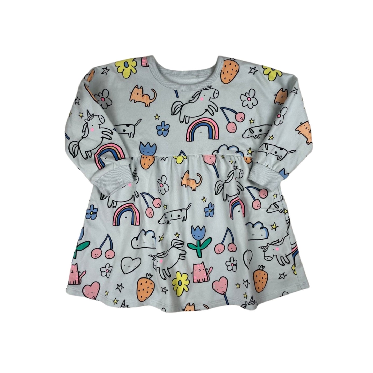 Kinderkleid mit Einhorn-Muster