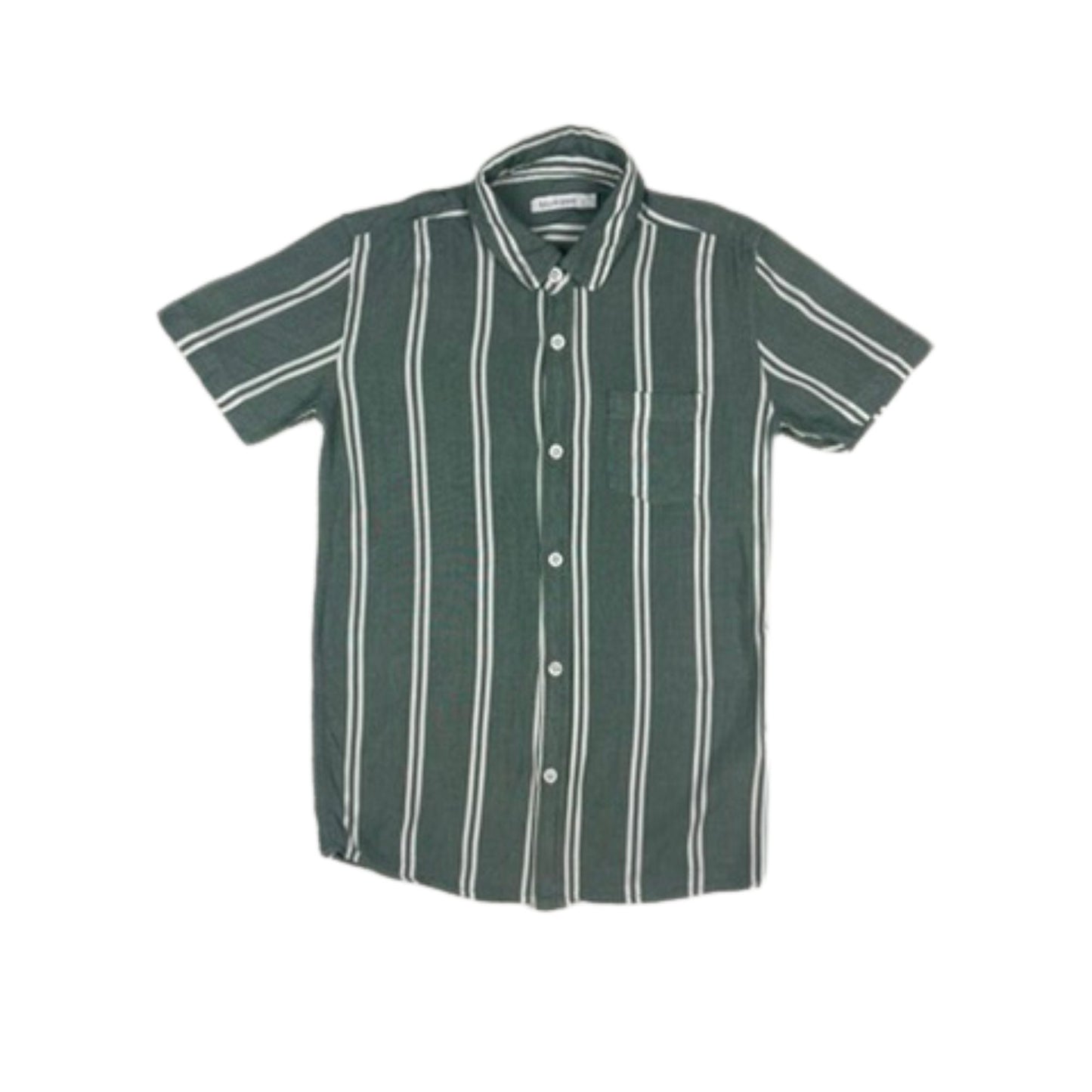 Gestreiftes Kurzarmhemd in Grün von Blue Zoo für Jungen