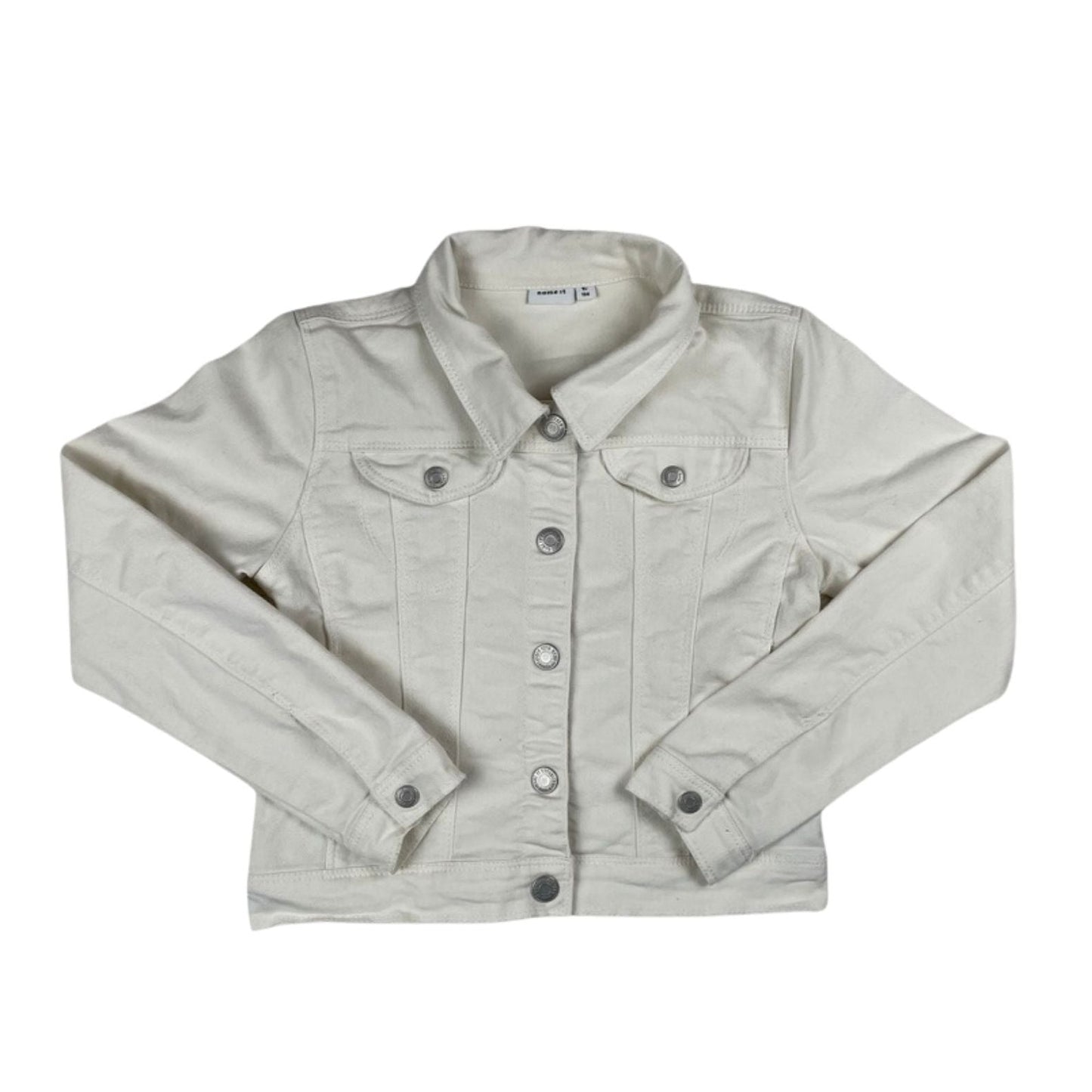 Weiße Mädchen-Denimjacke aus Baumwollmix