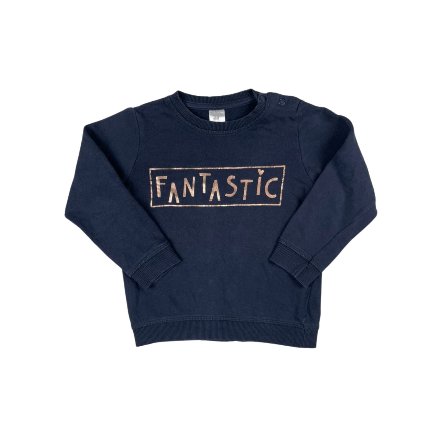 Kuscheliges dunkelblaues Sweatshirt mit 'Fantastic'-Aufdruck