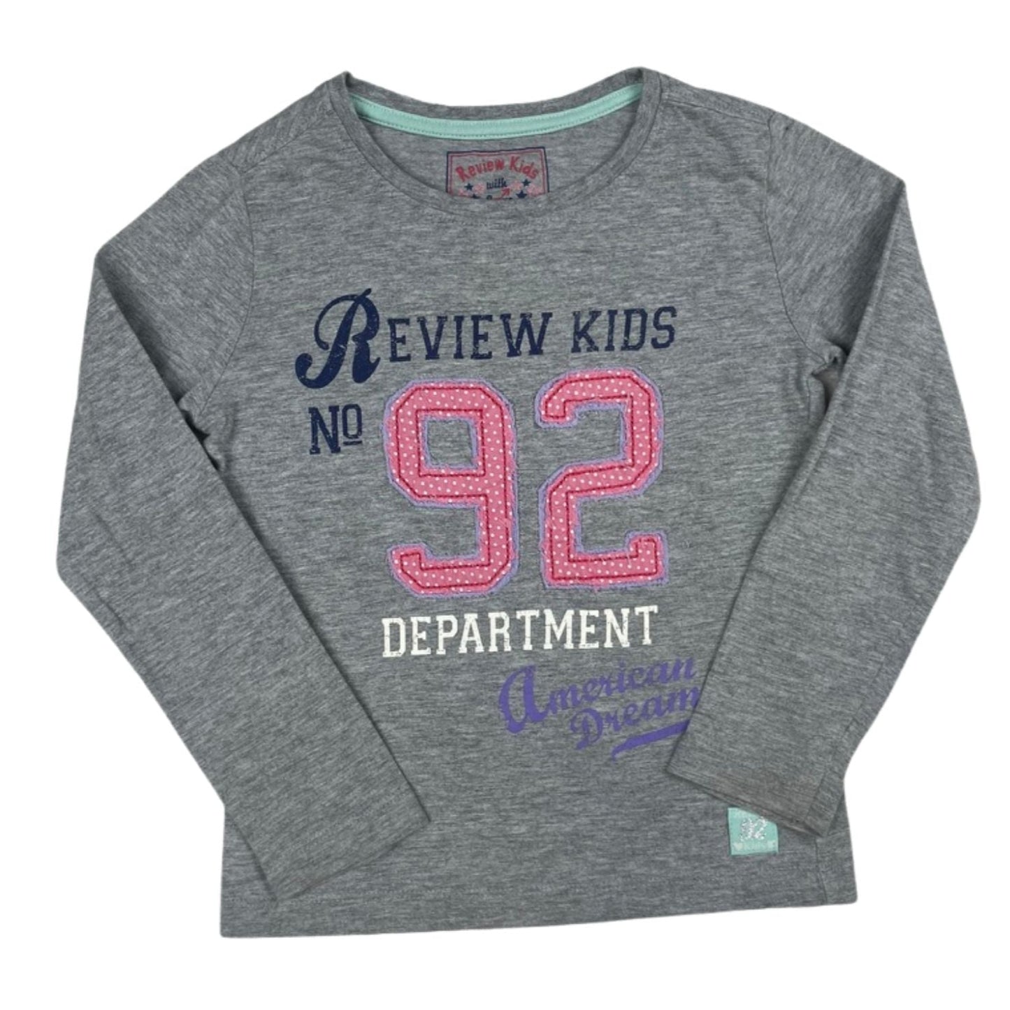 Graues Langarmshirt mit Print von Review Kids