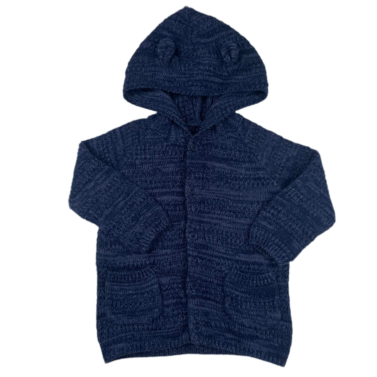 Strickjacke mit Kapuze, navy