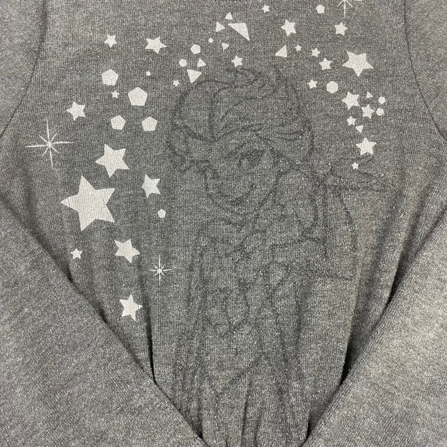 Graues Disney Langarmkleid mit Elsa-Print und Sternen, Größe 8A – front