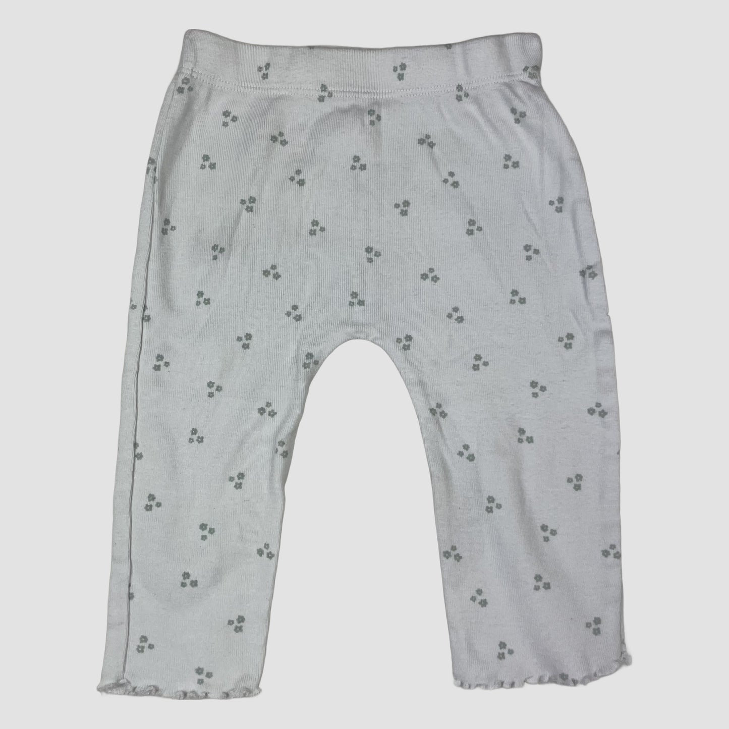 Cremefarbene Baby-Leggings von George mit kleinen Blümchen und elastischem Bund, Größe 6–9 Monate – front