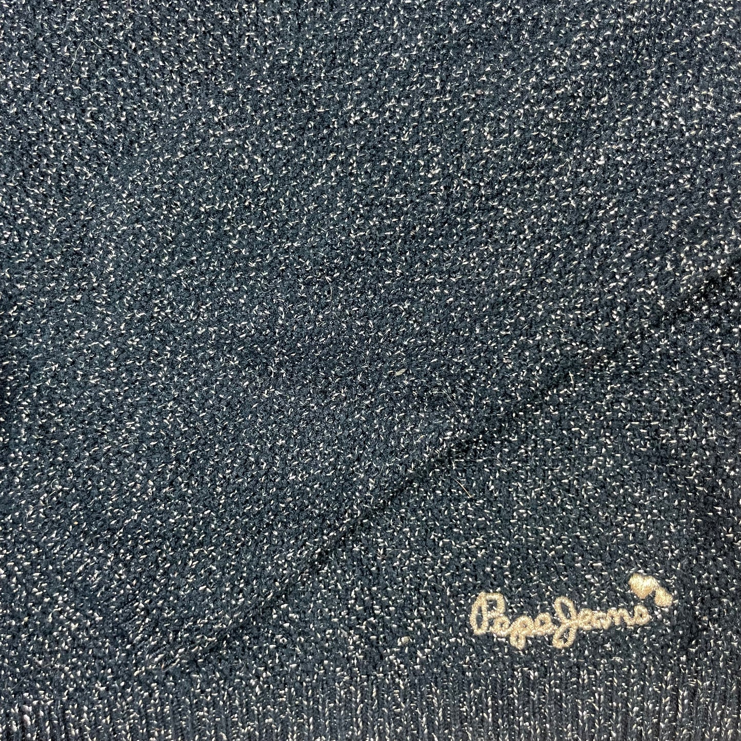 Dunkelblaue glitzernde Strickjacke von Pepe Jeans, Größe 152 – fabric