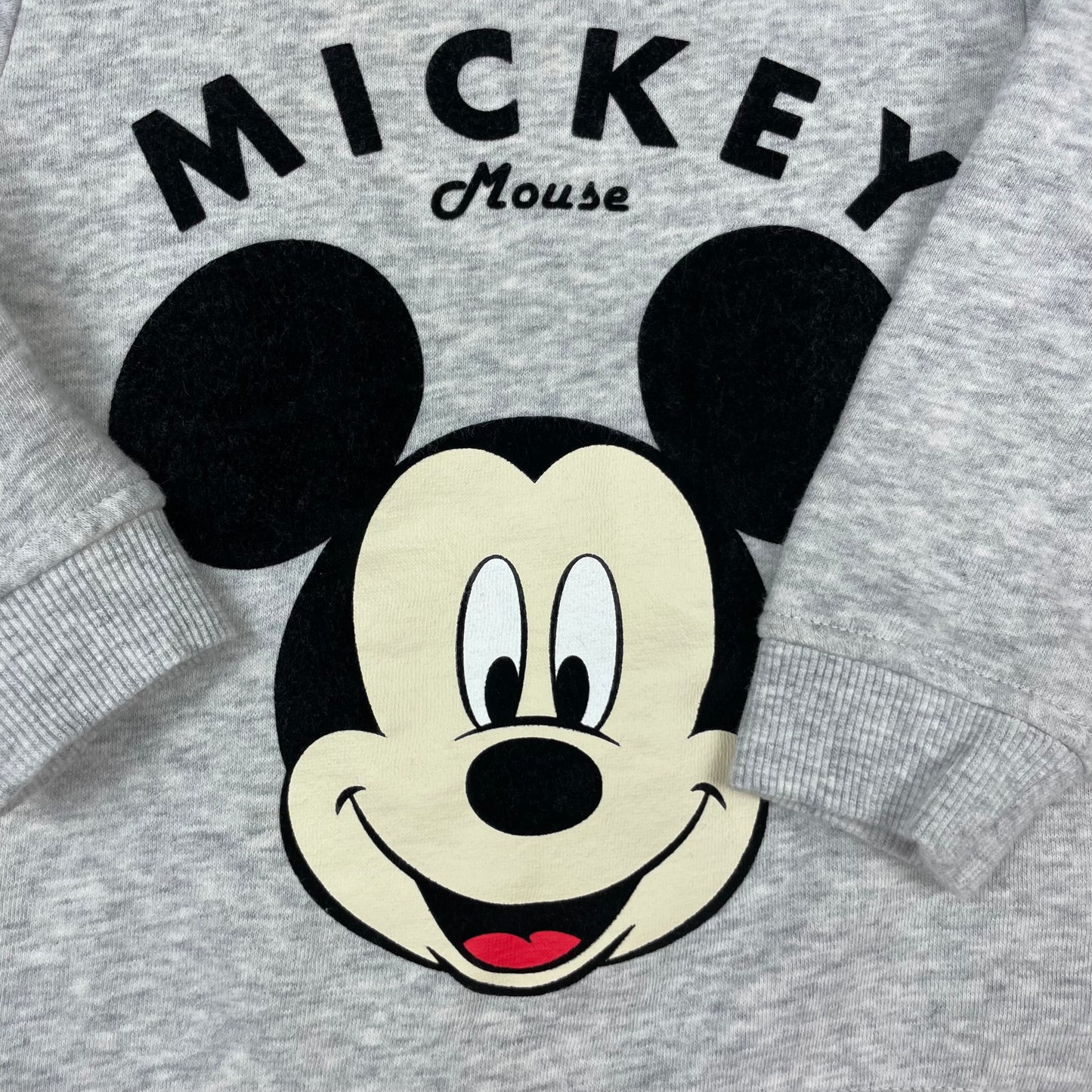 Graues H&M Kinder-Sweatshirt mit Mickey-Mouse-Print, Größe 92 – detail