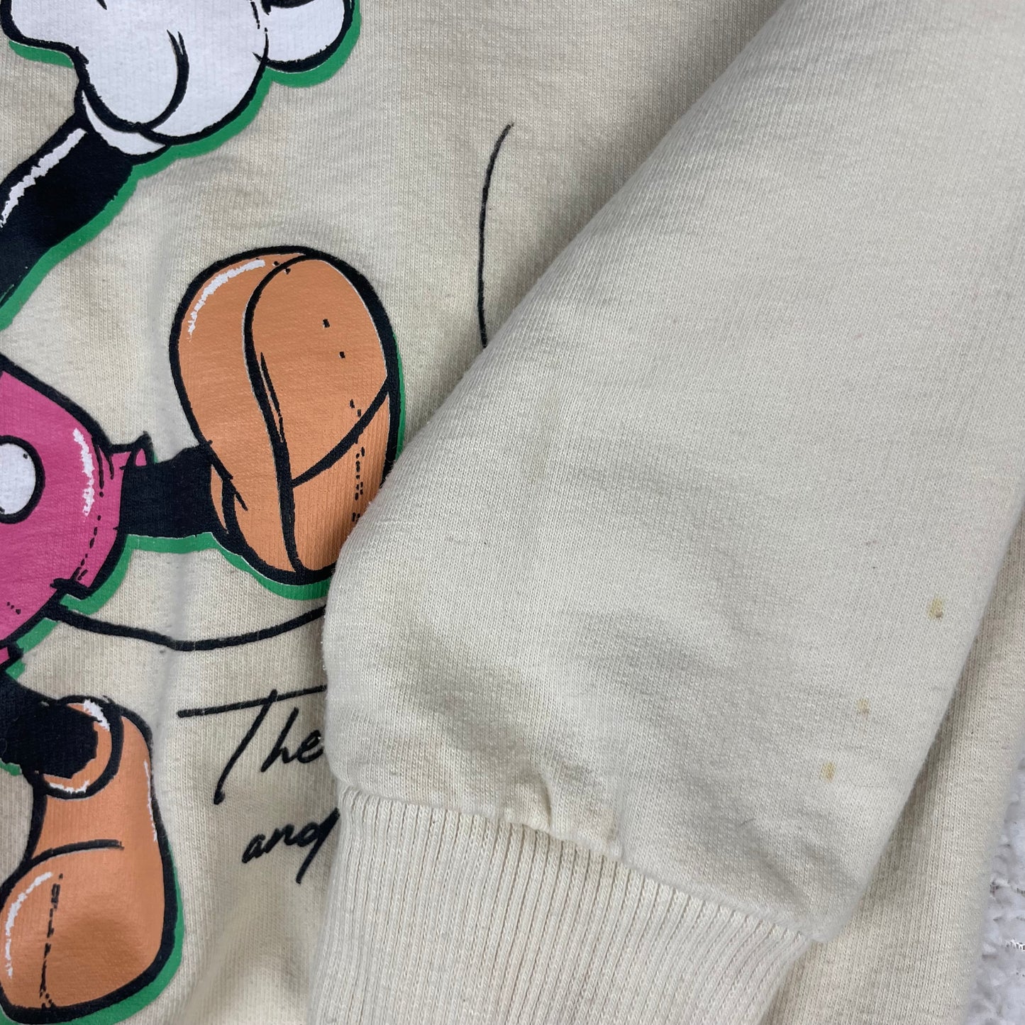 Beiges Kinder-Sweatshirt mit Mickey-Maus-Print, Größe 116–122 von Pep&Co