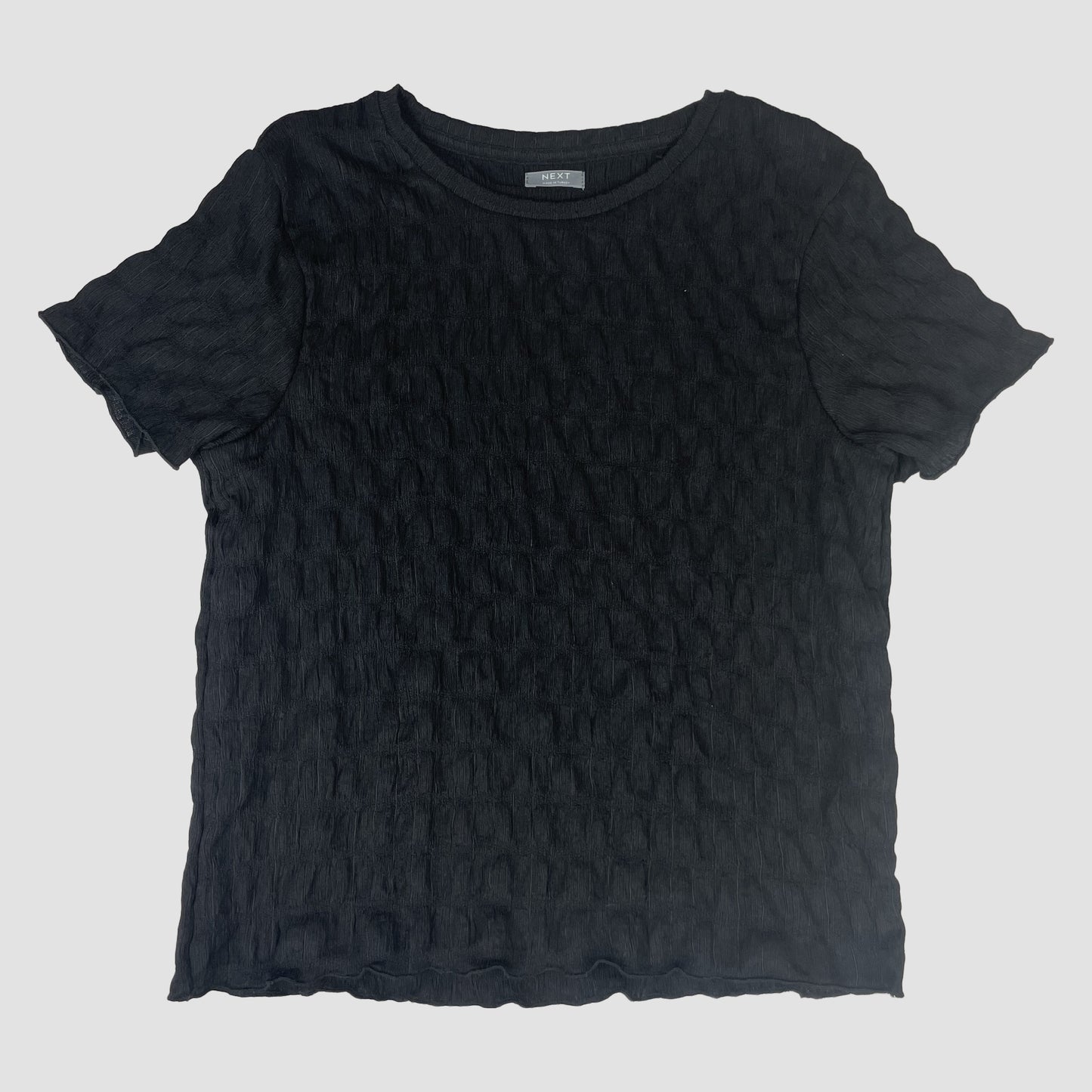 Schwarzes strukturiertes Kinder-T-Shirt von Next, Größe 12 Jahre (152) – front