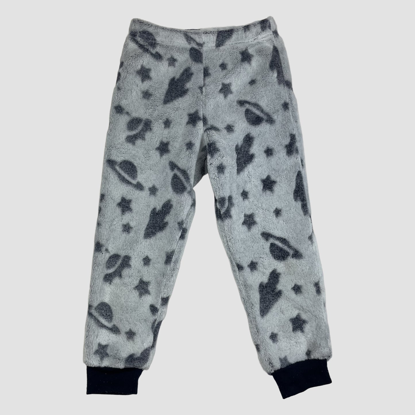 Graue Fleece-Pyjamahose von George mit Weltraum-Muster, Größe 3–4 Jahre