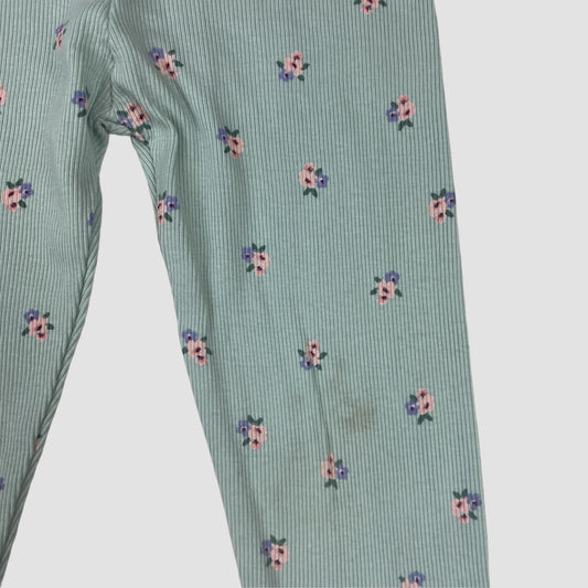 Mintgrüne Leggings von George mit Blumenmuster, Größe 3–4 Jahre – detail