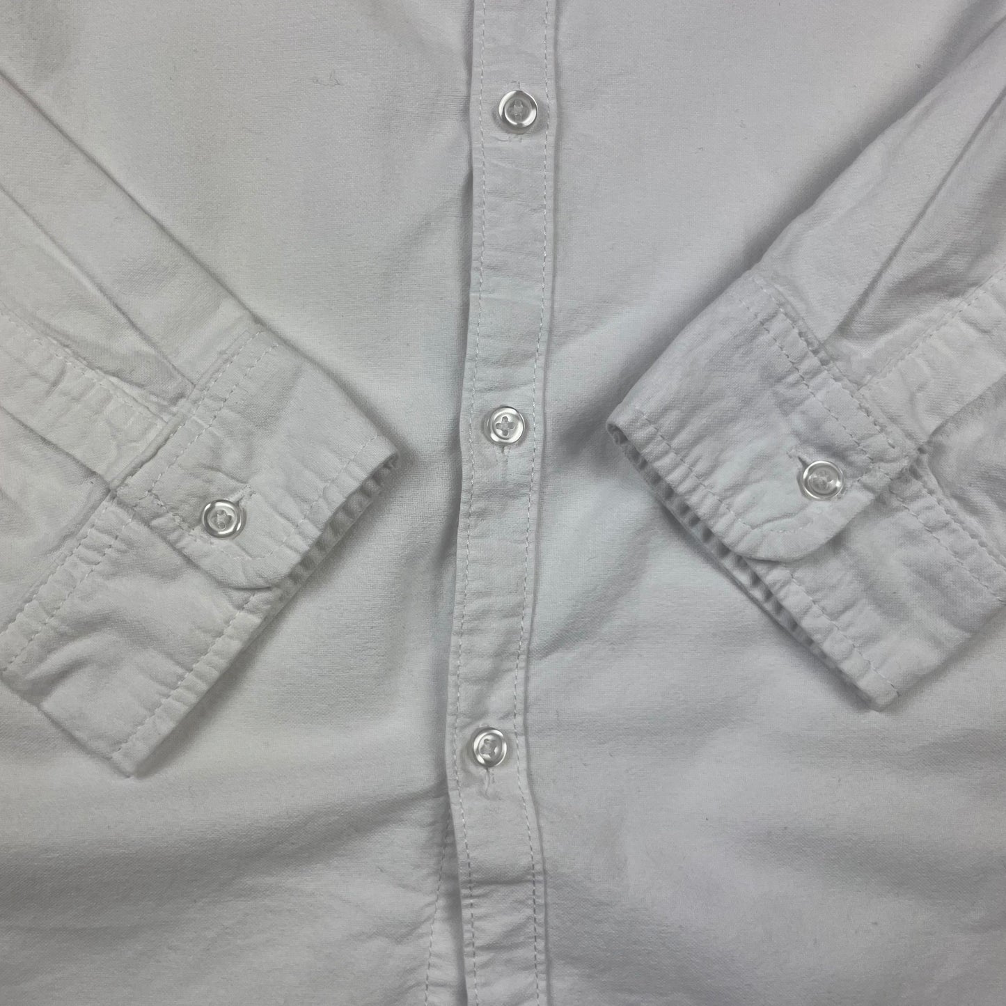 Weißes M&S Baumwoll-Hemd, langarm, mit Brusttasche – sleeve