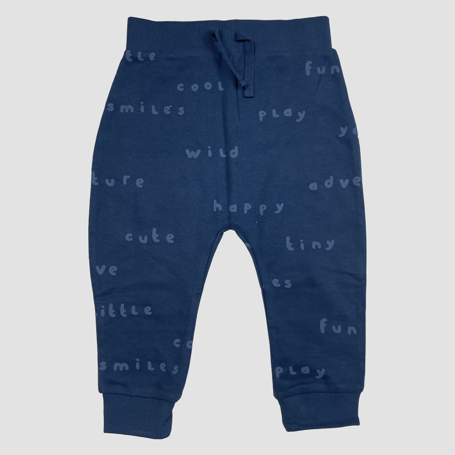 Dunkelblaues George Sweat-Set mit Wortprint, Sweatshirt und Jogginghose, Größe 12–18 Monate