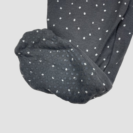 Graue gepunktete Baby-Leggings von George, Größe 9–12 Monate – detail