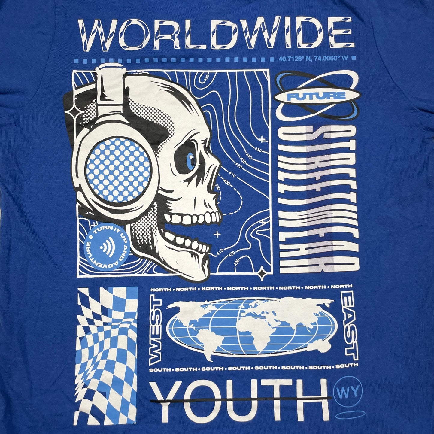 Blaues Kapuzenshirt von F&F mit Totenkopf-Print, Größe 146 (10–11 Jahre) 6