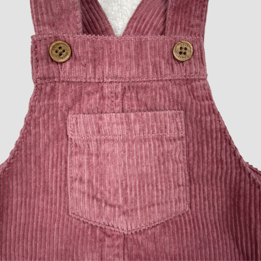 Altrosa Cord-Latzkleid von Next, Größe 6–9 Monate – detail