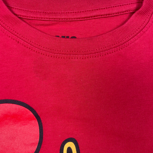 Rotes Kinder-T-Shirt mit Giraffen-Print von Comic Relief, Größe 3–4 Jahre – detail