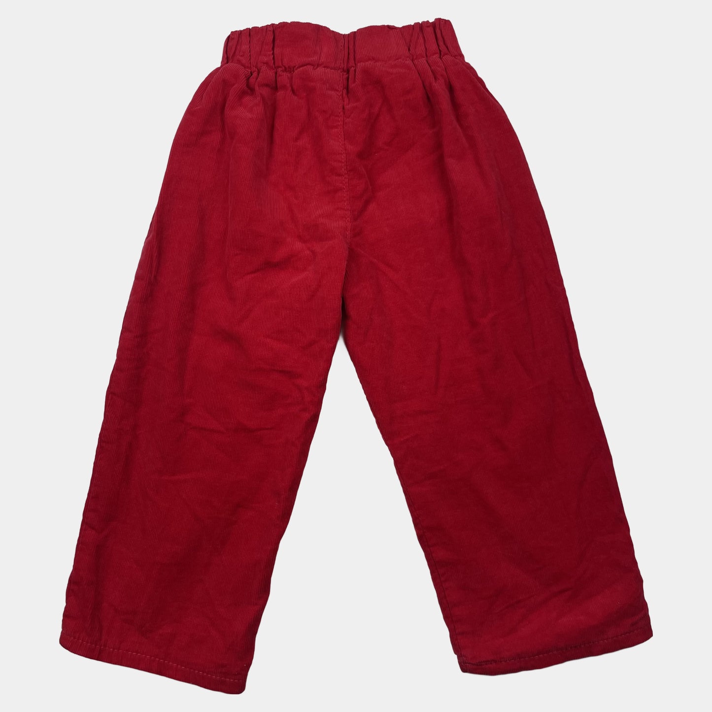 Rote Cordhose für Kleinkinder mit Bären-Patch – back