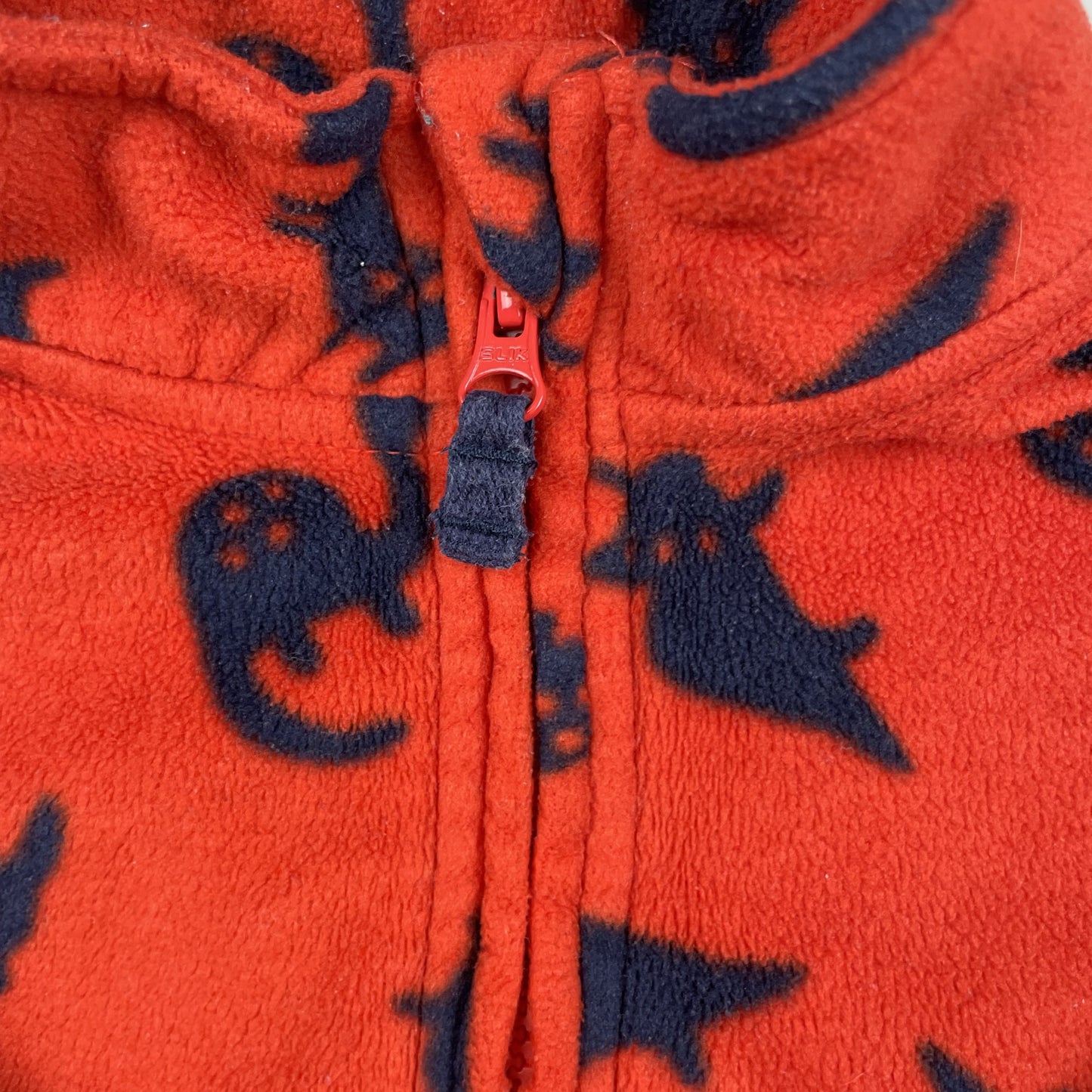 Roter Fleece-Pullover mit Dinosaurier-Muster für Jungen, Größe 1½-2 Jahre (86-92 cm) – zip