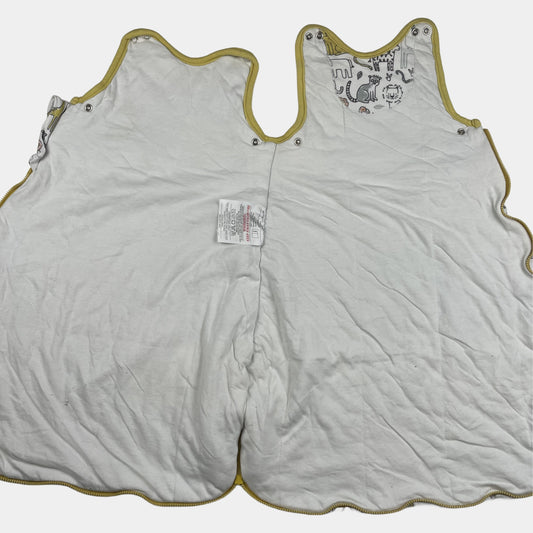 Babyschlafsack mit Tiermuster, weiß, verschiedene Tiere – inside