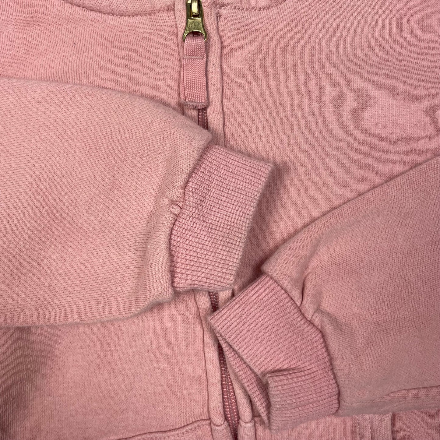 Rosa Kapuzenjacke aus Fleece mit Taschen – detail