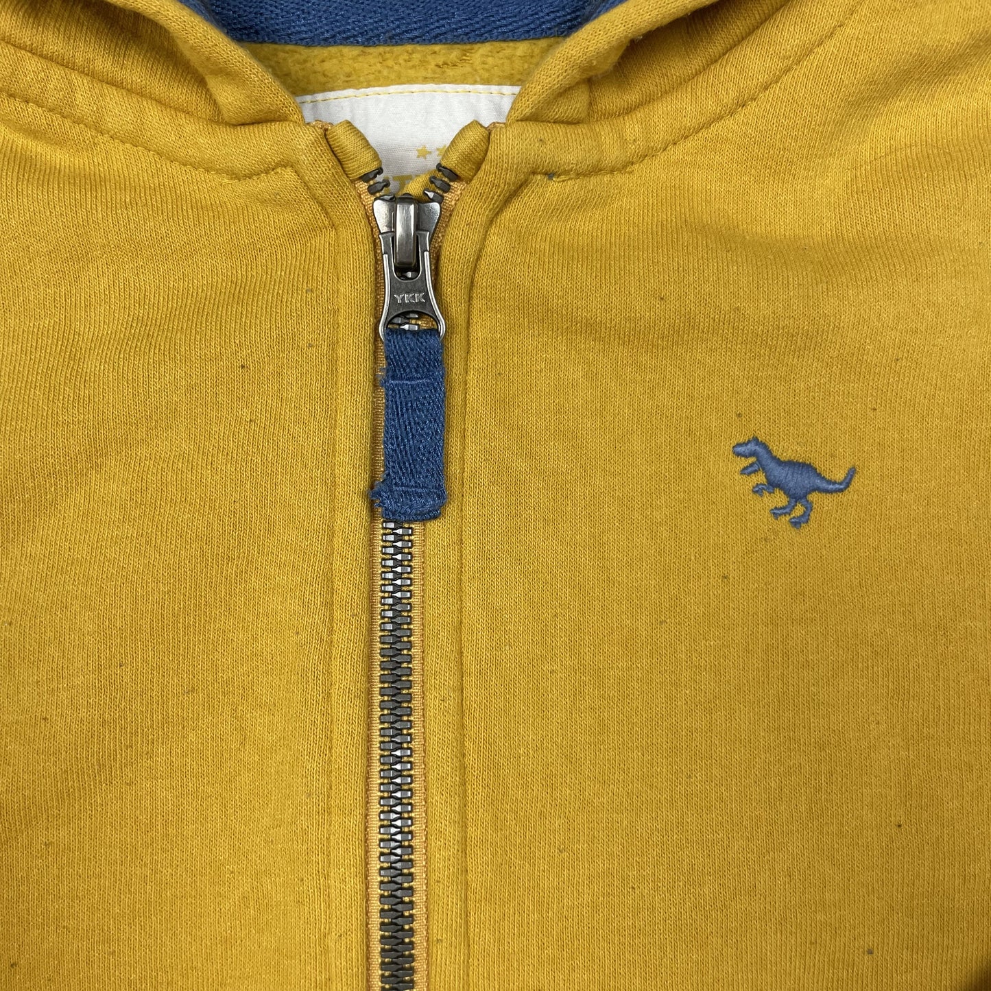 Gelbes Kapuzen-Sweatshirt mit Stickerei für Kinder – zip