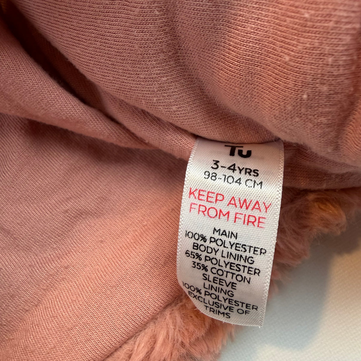 Rosa Teddy-Fleece-Jacke für Kinder mit Stehkragen und Taschen – label