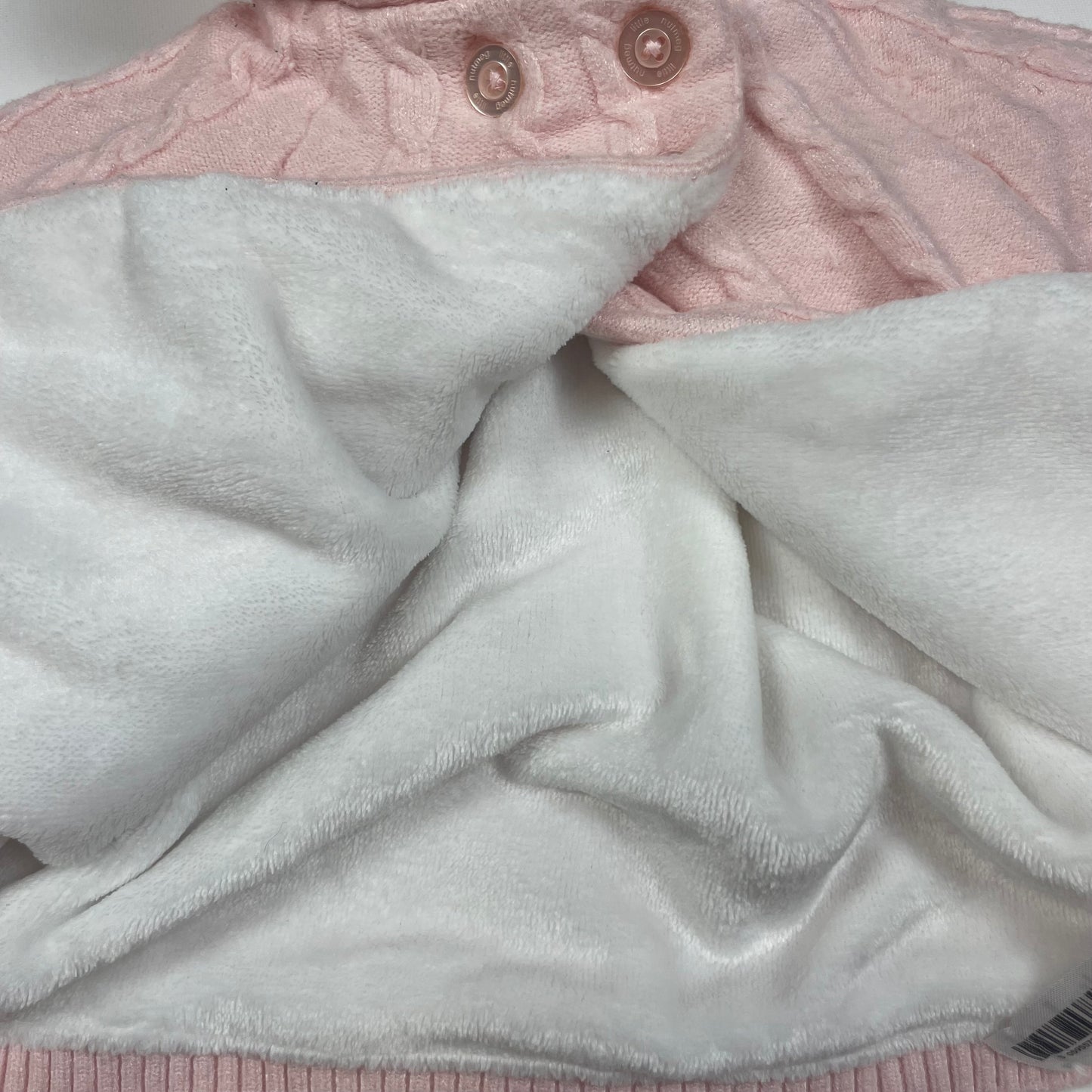 Rosa Jacke mit Kapuze und Knopfverschluss für Babys – inside