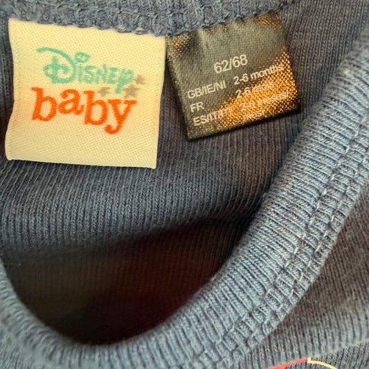 Blauer Baby-Langarmbody mit Mickey-Mouse-Print und Druckknöpfen – inside