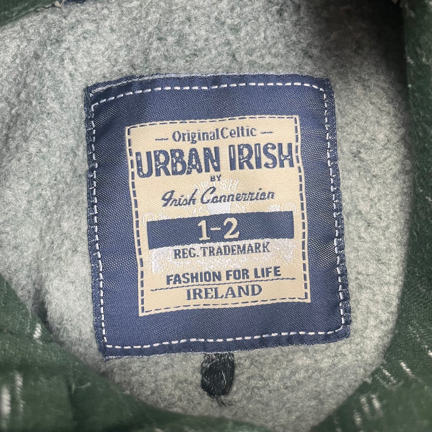 Grüner Kapuzenpullover mit Logo-Aufdruck, Urban Irish – label