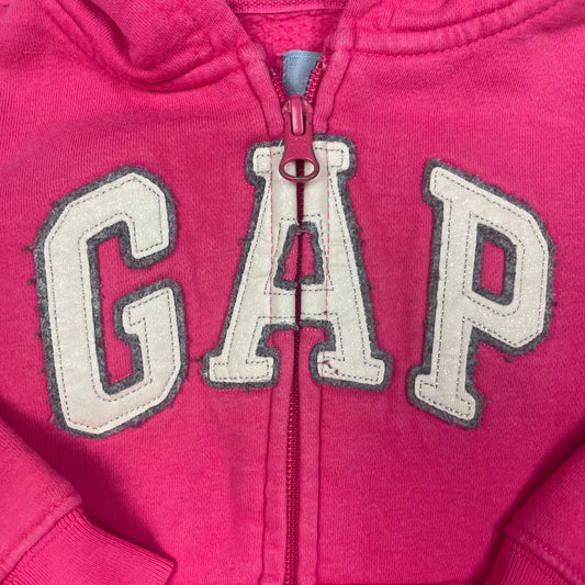 Rosa Kapuzenjacke mit Logo-Aufdruck auf der Vorderseite – detail