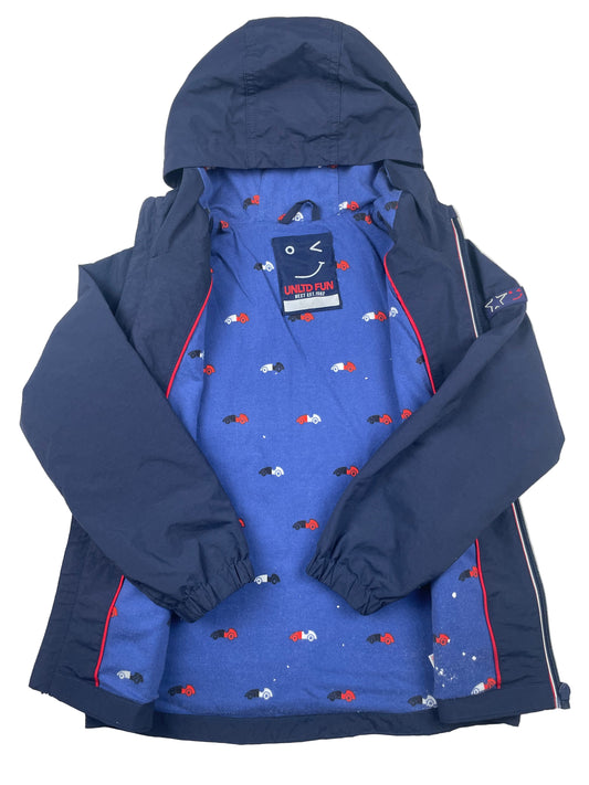 Dunkelblaue Next Kinder-Kapuzenjacke mit Kapuze und Reißverschluss, Größe 116. – inside