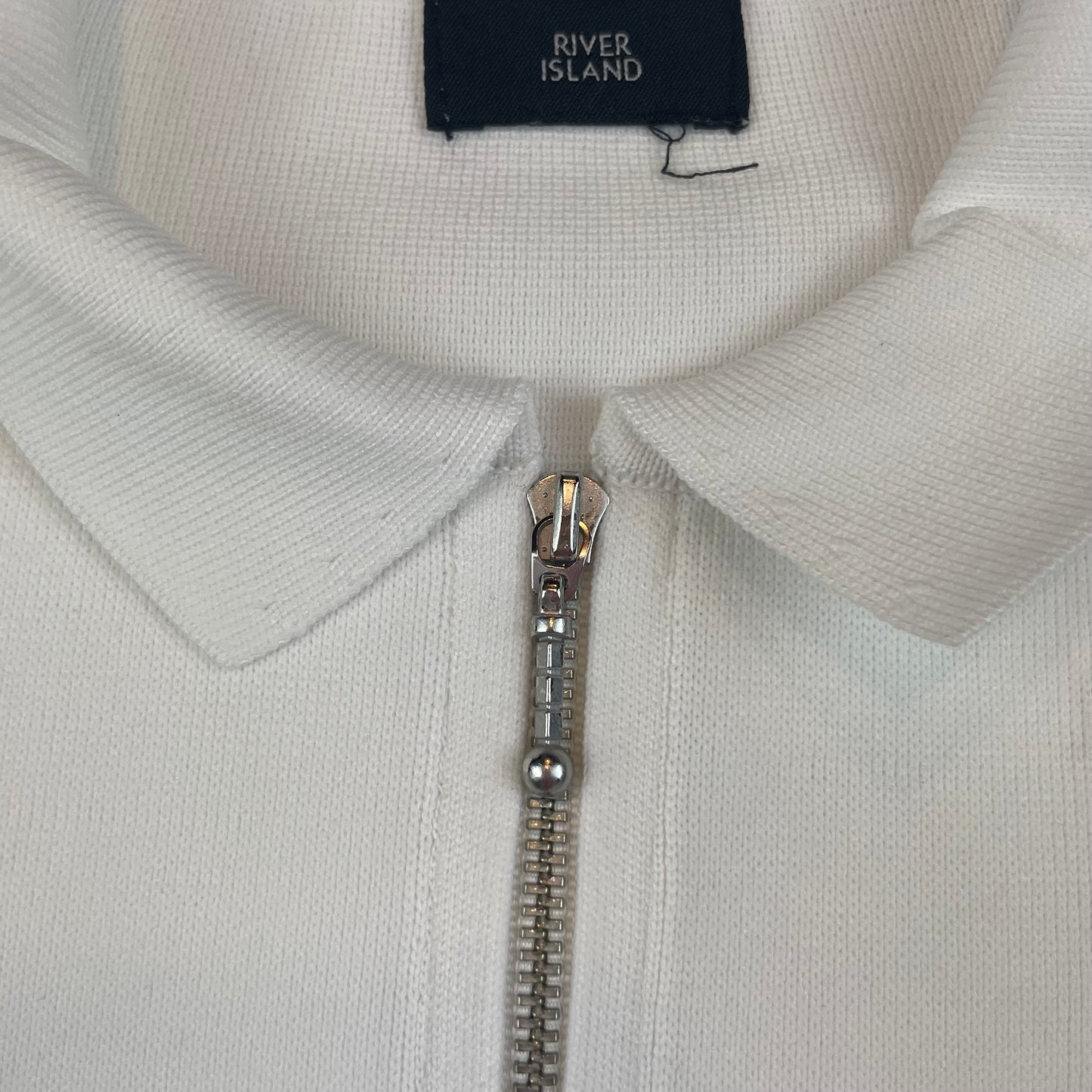 Weißes Zip-Poloshirt für Kinder, Größe 9-10 Jahre