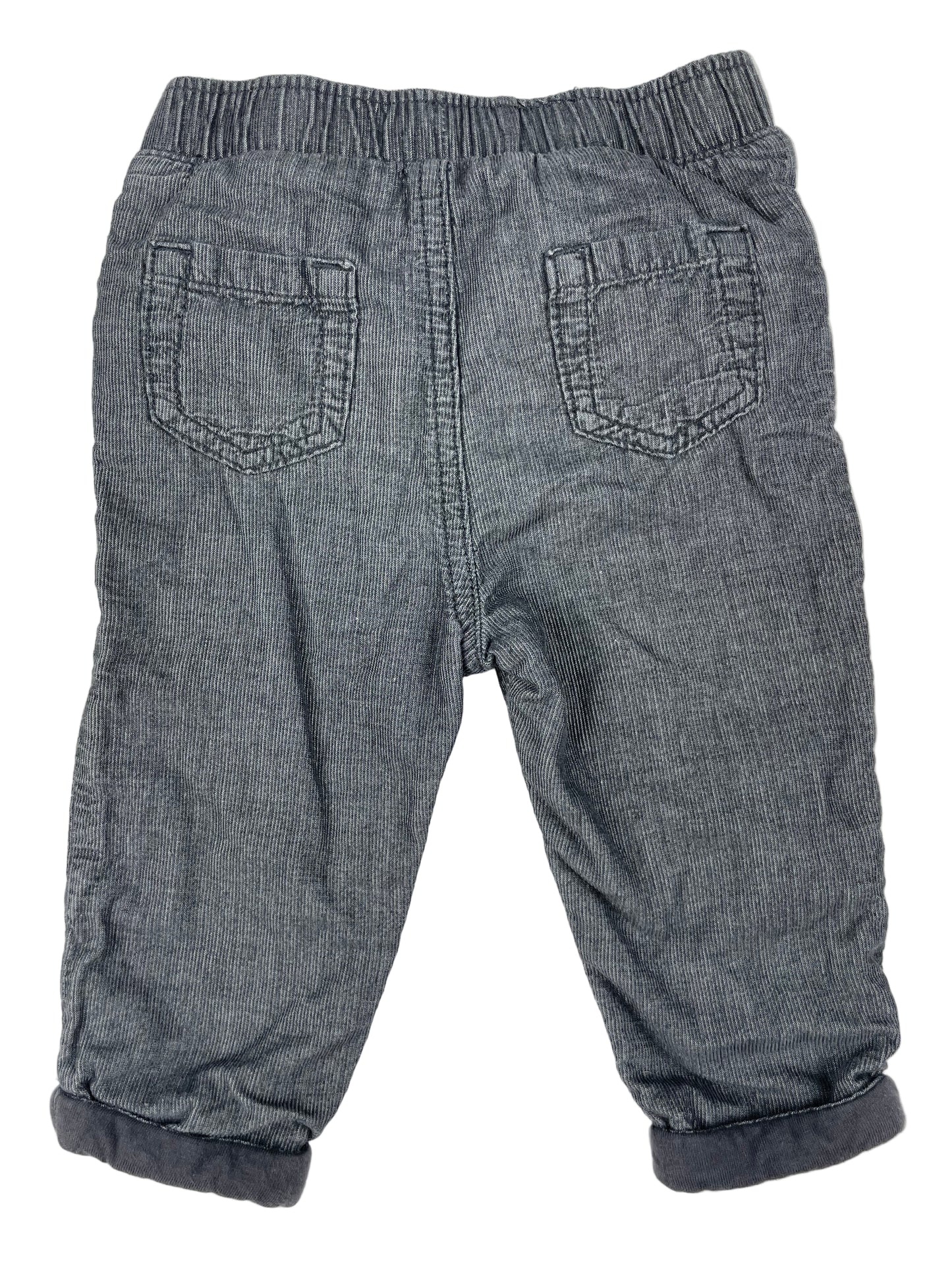 Graue Babyhose von Tu, Größe 6–9 Monate, mit elastischem Bund und Bindeband. – back