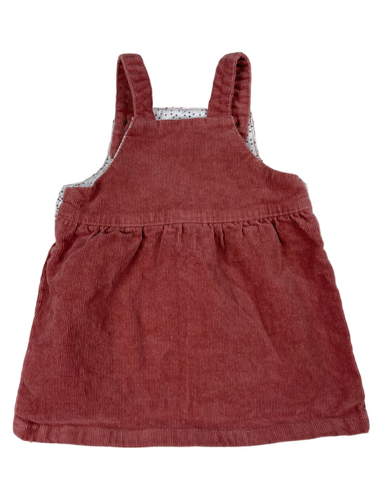 Tu Cord-Latzkleid, 0–3 Monate, altrosa – back