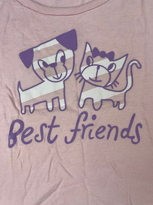 Rosa Kinder-T-Shirt von girl2girl mit „Best friends“-Motiv, Größe 110 (4–5 Jahre) – detail