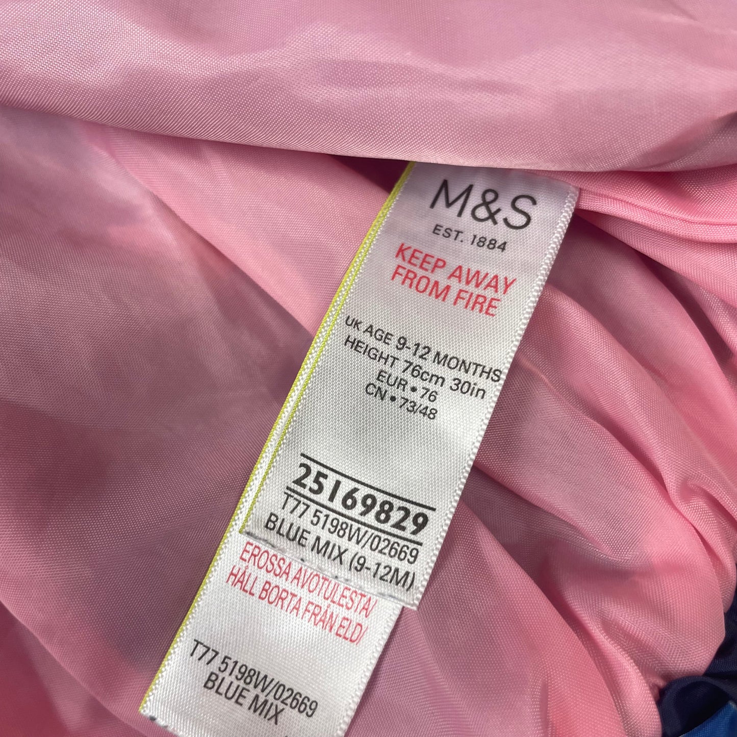 Blaue Regenjacke mit Regenschirm-Muster für Kinder – tag