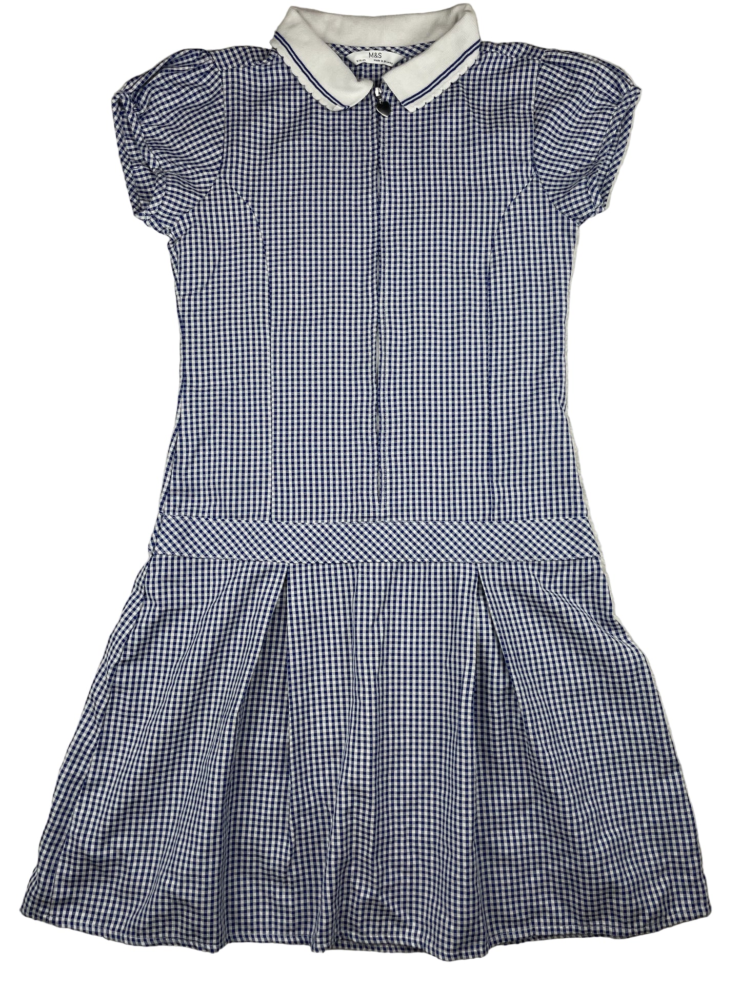M&S Schulkleid blau-weiß kariert, Größe 9–10 Jahre (140) – front