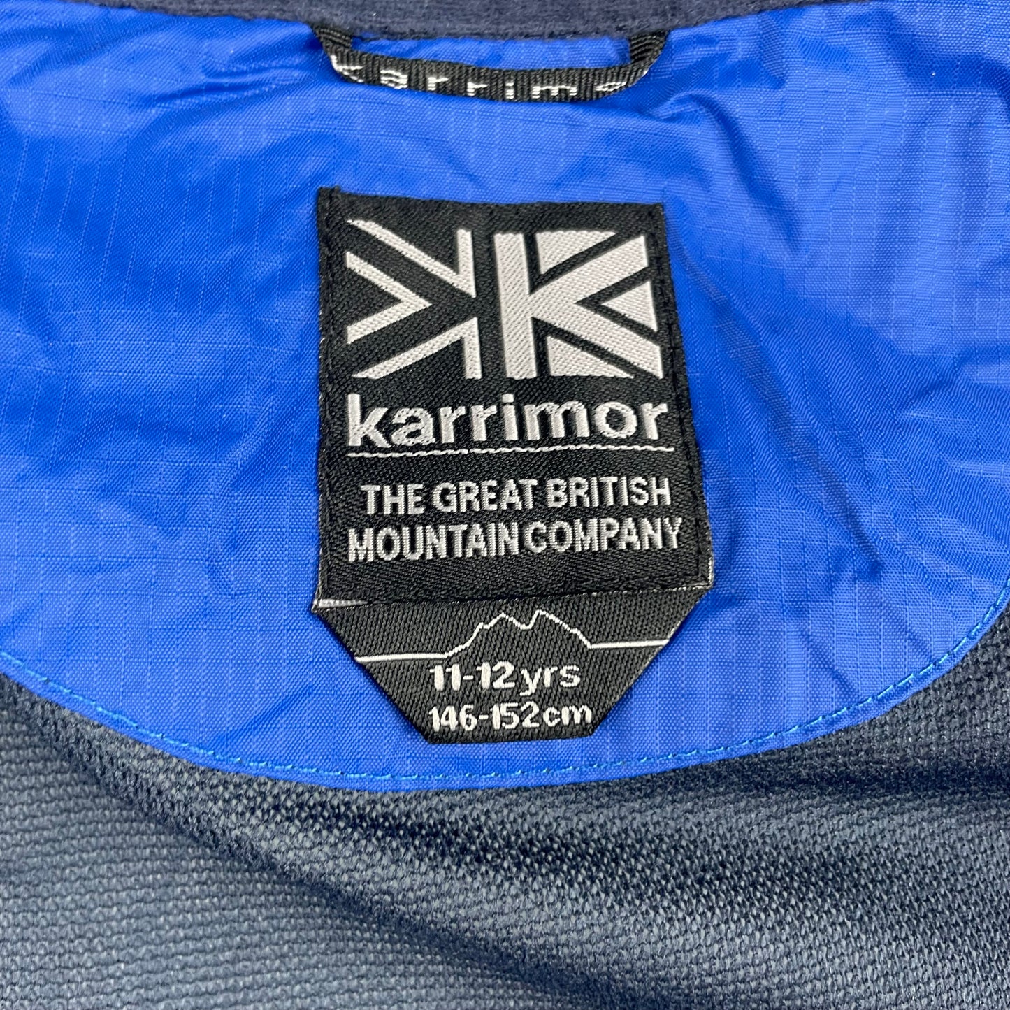 Blaue Regenjacke mit Kapuze für Kinder, Größe 11-12 Jahre – label