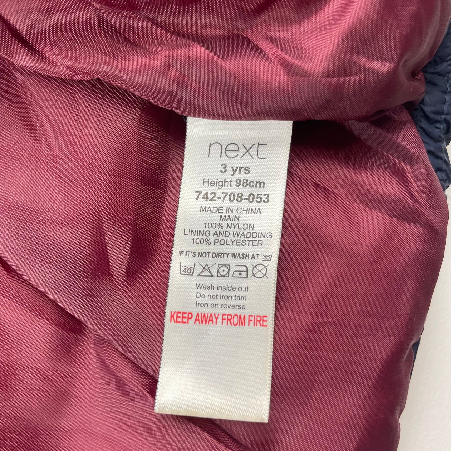 Gesteppte Weste mit Kapuze in Dunkelblau, Größe 3 Jahre, von Next – label