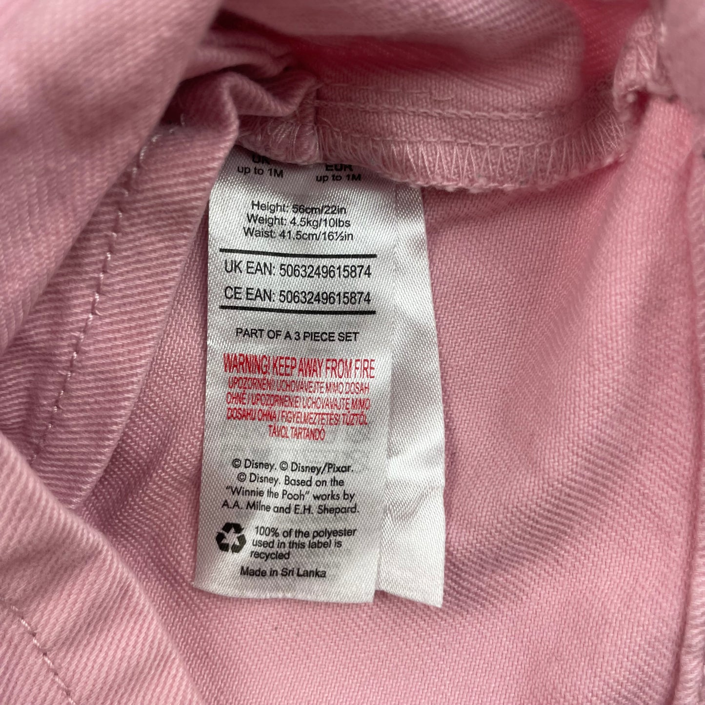 Rosa Cord-Latzhose mit Minnie-Maus-Motiv – label