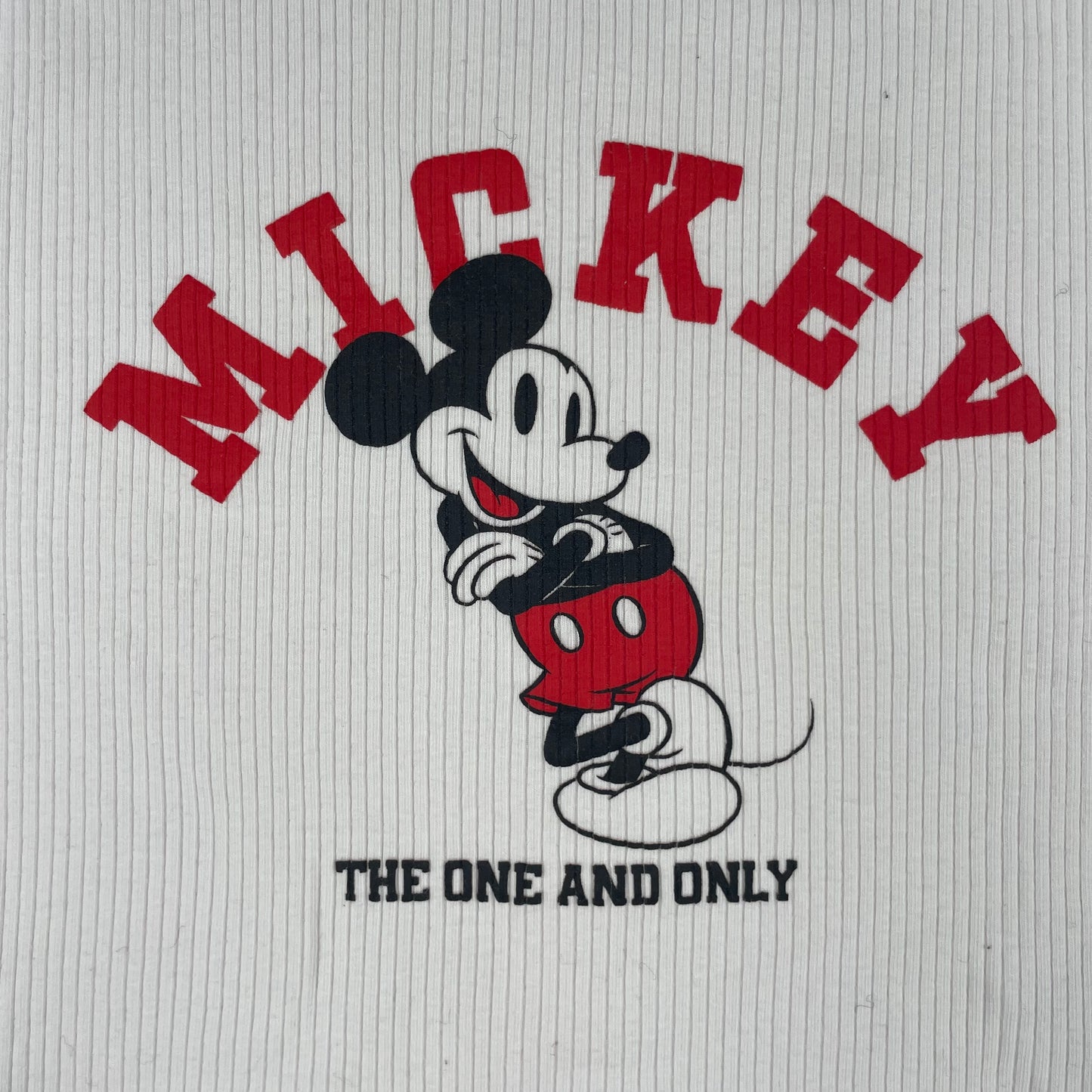 Weißes H&M Disney Mickey Mouse T-Shirt, Größe 134/140 – detail