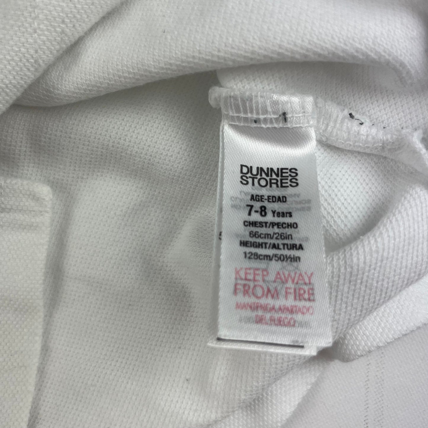 Weißes Poloshirt aus Baumwolle für Kinder, Größe 7-8 Jahre – label