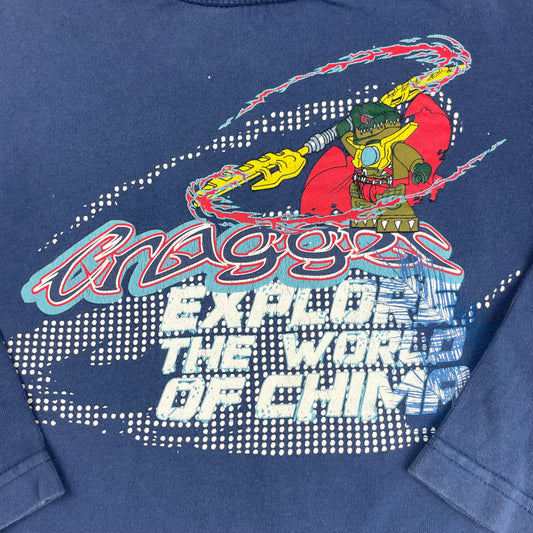 Blaues Langarmshirt mit Print und LEGO-Motiv, Größe 116. – detail