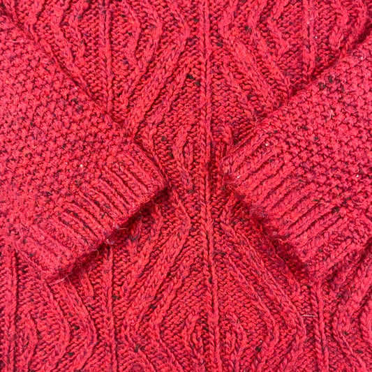 Roter Strickpullover für Jungen aus Acrylmischung in Größe 6 Jahre – detail