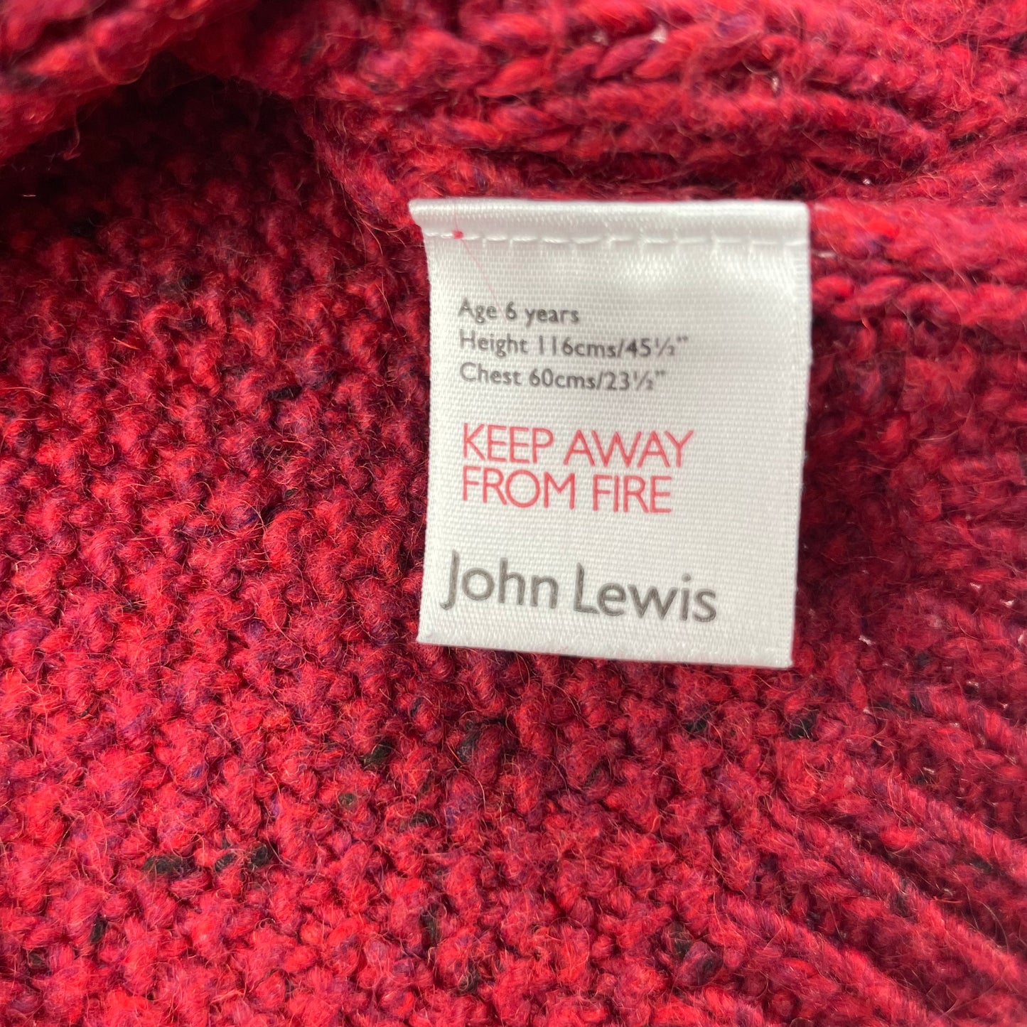 Roter Strickpullover für Jungen aus Acrylmischung in Größe 6 Jahre – label