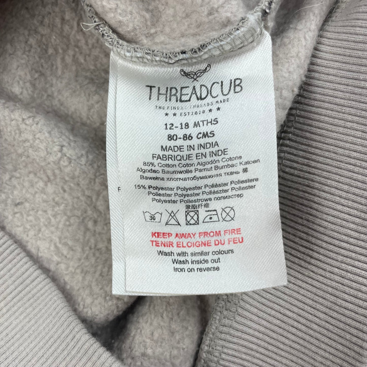 Grauer Hoodie mit Kapuze und "Little Dude"-Aufdruck in Orange – label